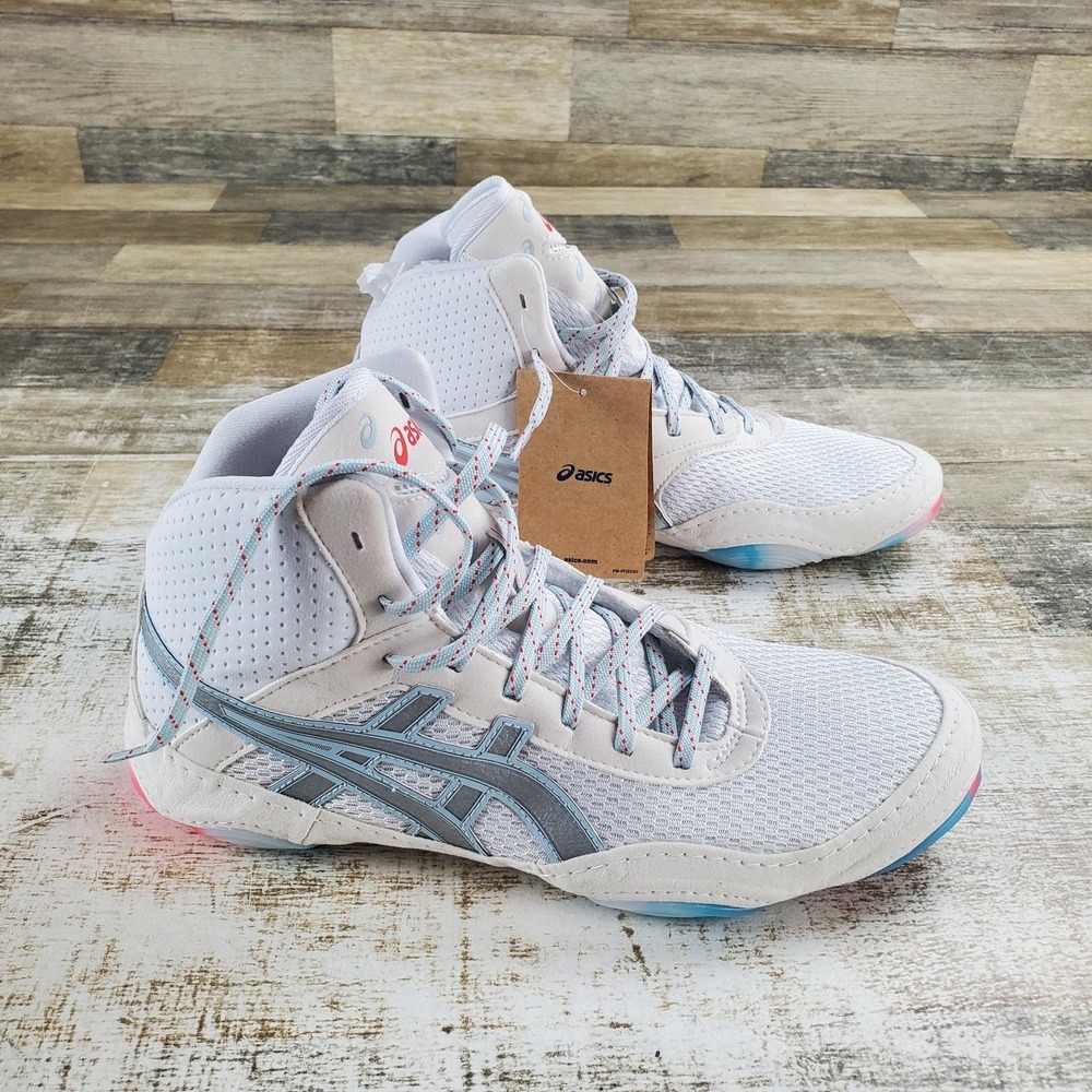 Asics Matblazer Womens Shoes Sz 10.5 White Pure Silver Mesh Lace Up Sneakers